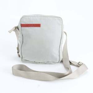 Pradasports Prada Sport Tessuto Nylon Messenger Shoulder Bag, Gray, Men's